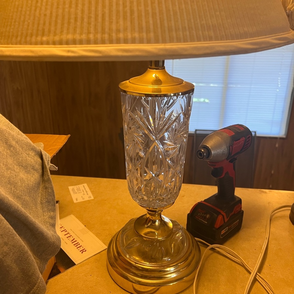 $200 for the Waterford crystal and  $150 for the crystal oil lamp